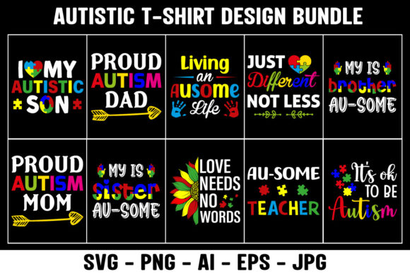 Autism Bundle SVG Graphics for T-Shirt Designs