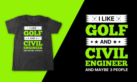 Civil Engineer Golf Lettering Svg Quote Graphics for T-Shirt Designs