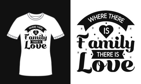 Family Quote Black Svg Typography Tshirt for Print Templates and Graphics