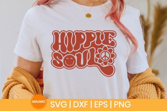 Hippie Soul Groovy Wavy Text SVG for Print Templates and Graphics