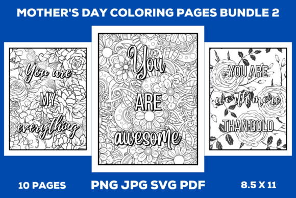 Mother's Day Coloring Pages Bundle 2 - Graphics for Coloring Pages Amp