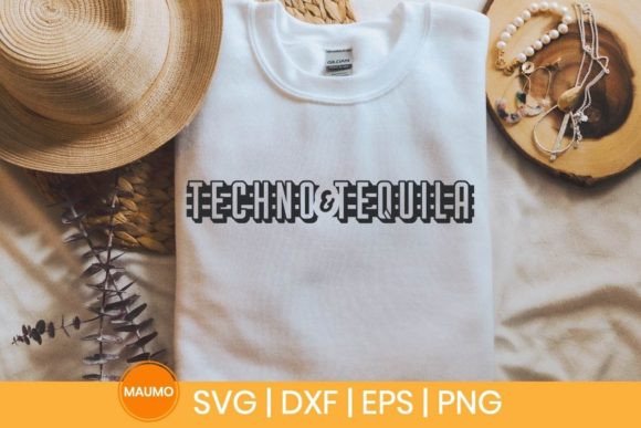 Techno and Tequila Music SVG Quote for Print Templates and Graphics